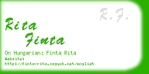 rita finta business card